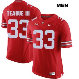 Men's NCAA Ohio State Buckeyes Master Teague #33 College Stitched Authentic Nike Red Football Jersey HL20J18OI
